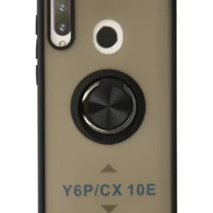Newface Huawei Y6p Kılıf Montreal Yüzüklü Silikon Kapak - Siyah