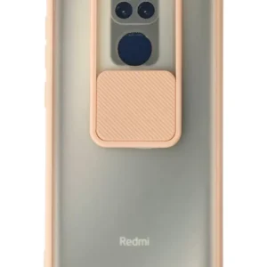 Newface Xiaomi Redmi Note 9 Kılıf Palm Buzlu Kamera Sürgülü Silikon - Pembe