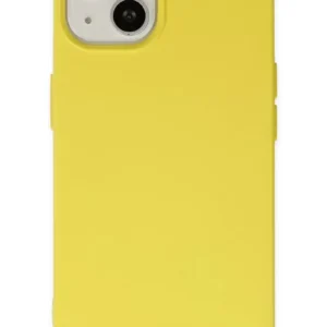 Newface İphone 14 Plus Kılıf Nano İçi Kadife Silikon - Sarı