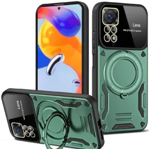 Newface Xiaomi Redmi Note 12 Pro 4g Kılıf Joy Lens Standlı Kapak - Koyu Yeşil