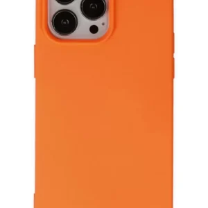 Newface İphone 14 Pro Max Kılıf Nano İçi Kadife Silikon - Turuncu