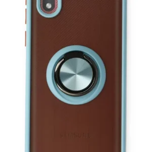 Newface Samsung Galaxy A01 Core Kılıf Montreal Yüzüklü Silikon Kapak - Buz Mavi