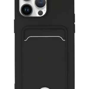 Newface İphone 14 Pro Kılıf Kelvin Kartvizitli Silikon - Siyah