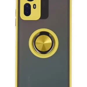 Newface Xiaomi Redmi Note 12s Kılıf Montreal Yüzüklü Silikon Kapak - Sarı