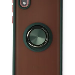 Newface Samsung Galaxy A01 Core Kılıf Montreal Yüzüklü Silikon Kapak - Yeşil