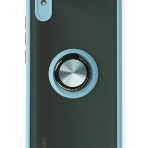 Newface Xiaomi Redmi 9a Kılıf Montreal Yüzüklü Silikon Kapak - Buz Mavi