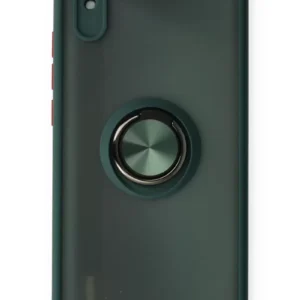 Newface Xiaomi Redmi 9a Kılıf Montreal Yüzüklü Silikon Kapak - Yeşil
