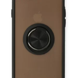 Newface İphone 6 Kılıf Montreal Yüzüklü Silikon Kapak - Siyah