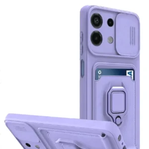 Newface Xiaomi Redmi Note 13 4g Kılıf Zuma Kartvizitli Yüzüklü Silikon - Lila