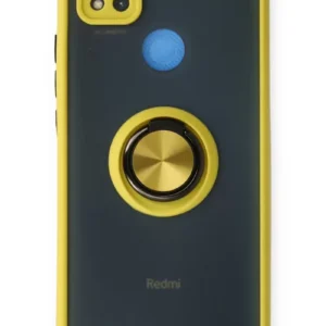 Newface Xiaomi Redmi 9c Kılıf Montreal Yüzüklü Silikon Kapak - Sarı