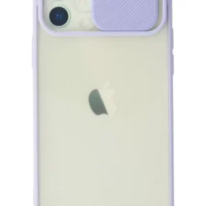 Newface İphone 12 Kılıf Palm Buzlu Kamera Sürgülü Silikon - Lila