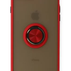 Newface İphone 7 Plus Kılıf Montreal Yüzüklü Silikon Kapak - Kırmızı