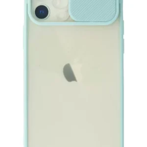 Newface İphone 12 Kılıf Palm Buzlu Kamera Sürgülü Silikon - Turkuaz