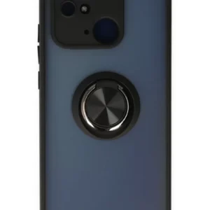 Newface Xiaomi Poco C40 Kılıf Montreal Yüzüklü Silikon Kapak - Siyah