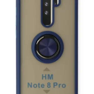 Newface Xiaomi Redmi Note 8 Pro Kılıf Montreal Yüzüklü Silikon Kapak - Lacivert