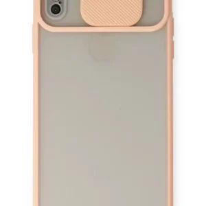Newface İphone Xs Max Kılıf Palm Buzlu Kamera Sürgülü Silikon - Pembe