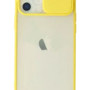 Newface İphone 12 Kılıf Palm Buzlu Kamera Sürgülü Silikon - Sarı