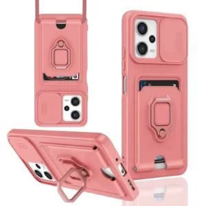 Newface Xiaomi Poco X5 5g Kılıf Zuma Kartvizitli Yüzüklü Silikon - Pembe