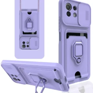 Newface Xiaomi Mi 11 Lite Kılıf Zuma Kartvizitli Yüzüklü Silikon - Lila