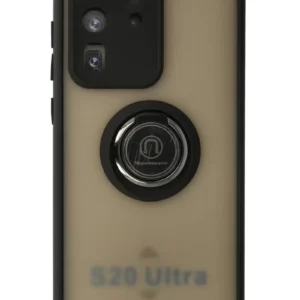 Newface Samsung Galaxy S20 Ultra Kılıf Montreal Yüzüklü Silikon Kapak - Siyah