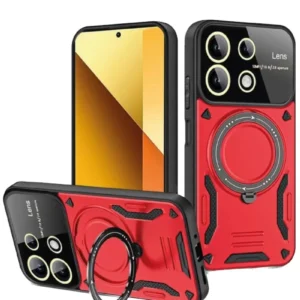 Newface Xiaomi Redmi Note 13 4g Kılıf Joy Lens Standlı Kapak - Kırmızı