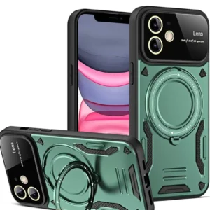 Newface İphone 11 Kılıf Joy Lens Standlı Kapak - Koyu Yeşil