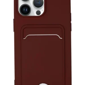 Newface İphone 14 Pro Kılıf Kelvin Kartvizitli Silikon - Bordo