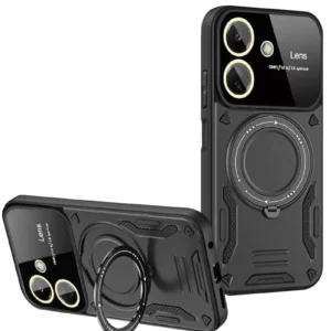 Newface Xiaomi Redmi 13c Kılıf Joy Lens Standlı Kapak - Siyah