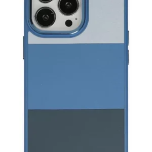 Newface İphone 14 Pro Max Kılıf King Kapak - Açık Mavi-lacivert