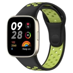 Newface Xiaomi Redmi Watch 3 Spor Delikli Kordon - Siyah-yeşil