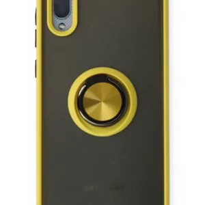 Newface Samsung Galaxy A02 Kılıf Montreal Yüzüklü Silikon Kapak - Sarı