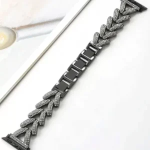 Newface Apple Watch 38mm Node Taşlı Kordon - Siyah