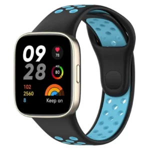 Newface Xiaomi Redmi Watch 3 Spor Delikli Kordon - Siyah-mavi