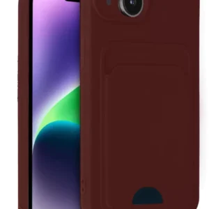 Newface İphone 14 Kılıf Kelvin Kartvizitli Silikon - Bordo