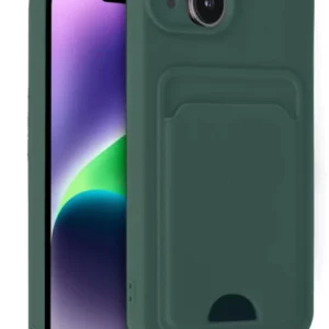 Newface İphone 14 Kılıf Kelvin Kartvizitli Silikon - Koyu Yeşil