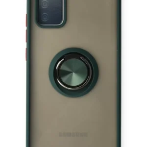 Newface Samsung Galaxy A02s Kılıf Montreal Yüzüklü Silikon Kapak - Yeşil