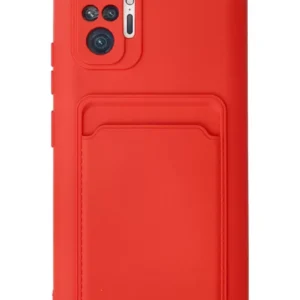 Newface Xiaomi Redmi Note 10 Pro Kılıf Kelvin Kartvizitli Silikon - Kırmızı