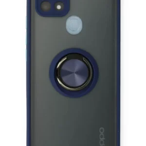 Newface Oppo A15 Kılıf Montreal Yüzüklü Silikon Kapak - Lacivert