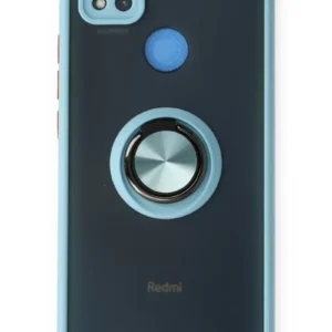 Newface Xiaomi Redmi 9c Kılıf Montreal Yüzüklü Silikon Kapak - Buz Mavi