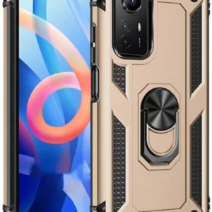 Newface Xiaomi Redmi Note 12s Kılıf Sofya Yüzüklü Silikon Kapak - Gold