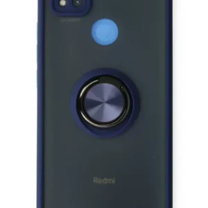 Newface Xiaomi Redmi 9c Kılıf Montreal Yüzüklü Silikon Kapak - Lacivert