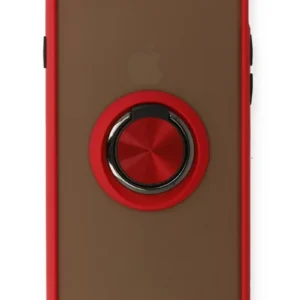 Newface İphone 6 Kılıf Montreal Yüzüklü Silikon Kapak - Kırmızı