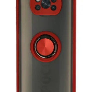 Newface Xiaomi Pocophone X3 Kılıf Montreal Yüzüklü Silikon Kapak - Kırmızı