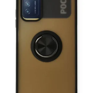 Newface Xiaomi Redmi 9t Kılıf Montreal Yüzüklü Silikon Kapak - Siyah