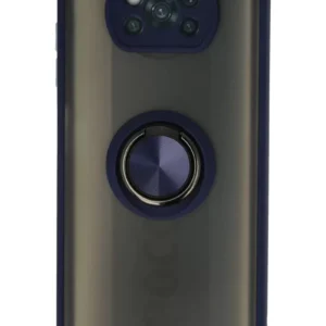 Newface Xiaomi Pocophone X3 Kılıf Montreal Yüzüklü Silikon Kapak - Lacivert