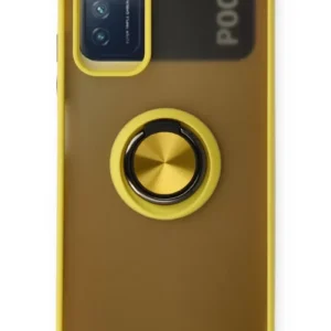 Newface Xiaomi Redmi 9t Kılıf Montreal Yüzüklü Silikon Kapak - Sarı