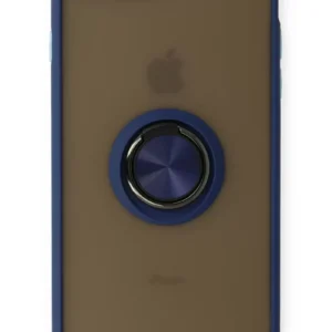 Newface İphone 7 Plus Kılıf Montreal Yüzüklü Silikon Kapak - Lacivert