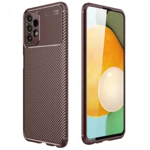 Newface Samsung Galaxy A13 4g Kılıf Auto Focus Karbon Kapak - Kahverengi