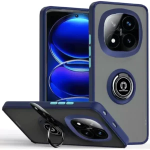 Newface Xiaomi Redmi Note 14 Pro 5g Kılıf Montreal Yüzüklü Silikon Kapak - Lacivert