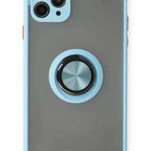 Newface İphone 11 Pro Max Kılıf Montreal Yüzüklü Silikon Kapak - Buz Mavi